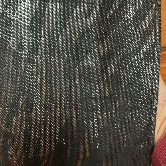 Black an silver shimmering scarf lightweight 70” long excluding fringe - Picture 2 of 4